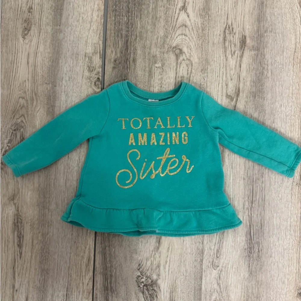 Teal Kids sweat Shirt - Totally Amazing Sister